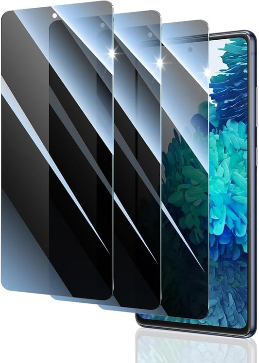 Privacy Screen Protector for Samsung Galaxy S20 FE, Anti-Spy Tempered Glass, 9H Hardness Anti-Scratch, 2.5D Curved Edges, Bubble-Free Case Friendly - 3 Pack