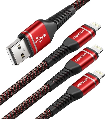 iPhone Charger Cable [Apple MFi Certified] USB to Lightning Cable 6FT 3Pack