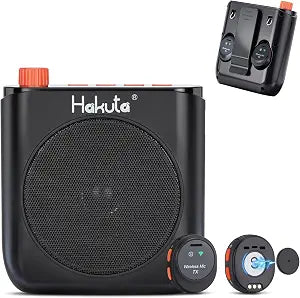 HAKUTA Wireless Voice Amplifier for Teachers with 2 Magnetic Lavalier Mics