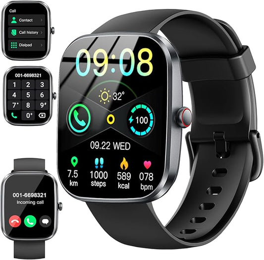 Smart Watch with 1.91" HD Touchscreen Fitness Tracker with Bluetooth Calling, Fitness Watch with Heart Rate/Sleep Monitor, 120+ Sports Modes, IP68 Waterproof Smartwatch for Android iOS