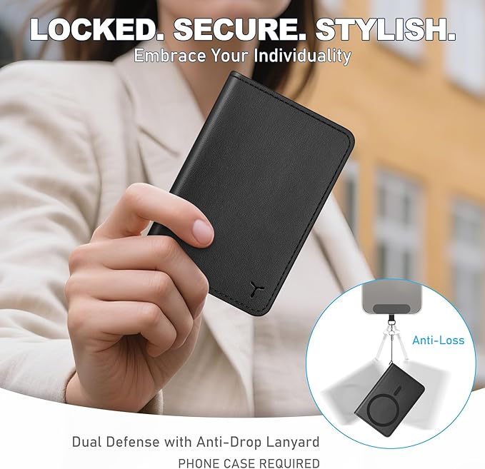 TUCCH for Magsafe Wallet with 6 Card Holders, RFID Blocking [Clear ID Window] PU Leather Men Women Folio Magnetic Phone Wallet for iPhone 17/16/15/14/13/12/Plus/Air/Pro/Pro Max Series, Black