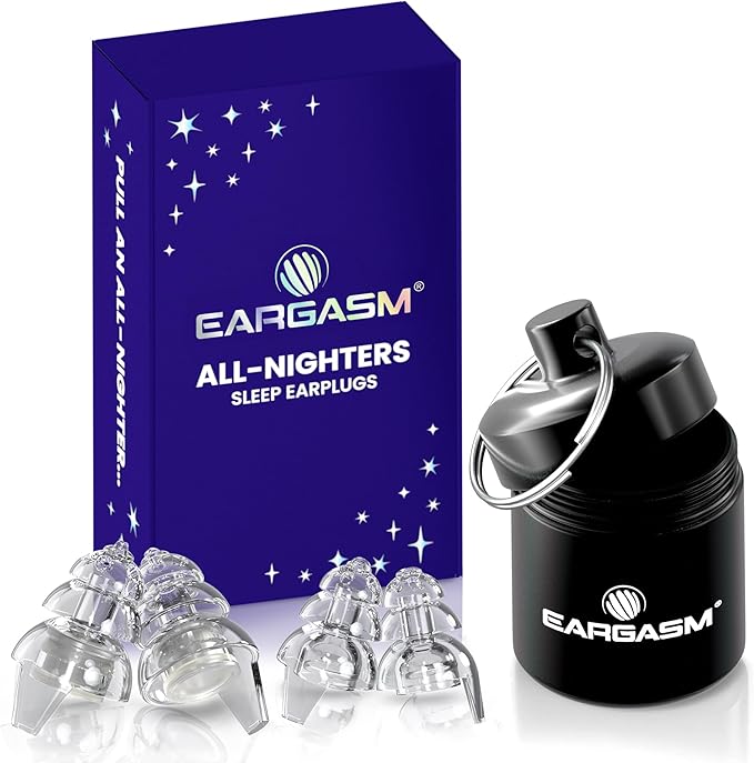 Eargasm All-Nighters Earplugs for Smaller Ears - Sleep Ear Plugs with Sound-Stopping Inserts for Sleeping, Studying, Blocking Snoring - Reduce Noise While Sleeping, Improve Focus for Studying & More