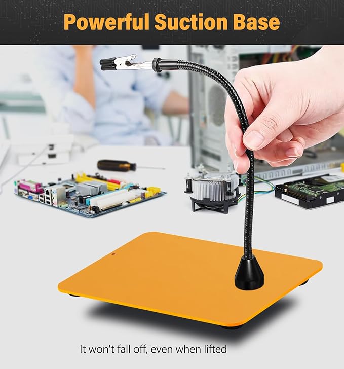 Magnetic Helping Hands Soldering Station with 6X Magnifying Glass, Third Hand Soldering Tool 4 Flexible Arms Solder Holder Helper Hand Magnifier for Repair Electronic Jewelry Crafts