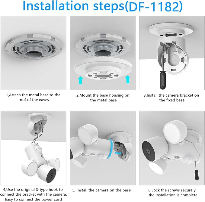 Eave Mount for Google Nest Cam with Floodlight Outdoor Camera - ABS Stability Protective Case Google Nest Flood Light Camera Outdoor Eave Mount