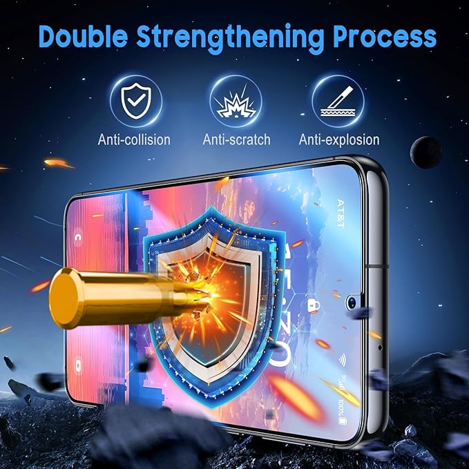 Uyiton UnBreak-Glass for Samsung Galaxy S23+ Plus Screen Protector, [Ultrasonic Fingerprint Support][Auto-Alignment Frame] Scratch-Resistant Bubble-Free S23+ Screen Protector, 2 Pack