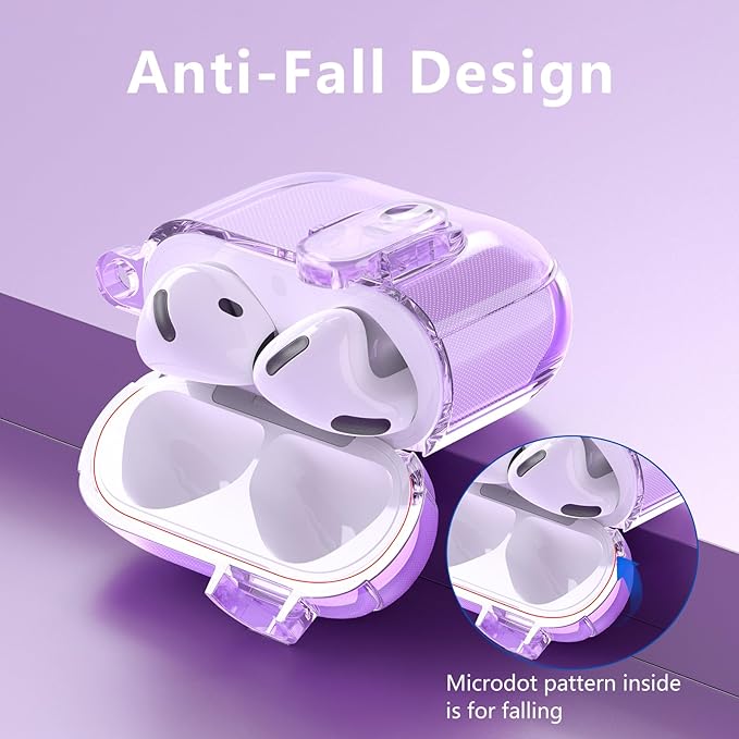 (with Safety Lock) Clear Case Compatible with Cute Apple Airpods 4 Cases 2024 Women, VISOOM Soft TPU Transparency Air pods 4 Gen Case iPods 4 Earbuds Case Girl Bling Keychain for Airpod iPod 4th Gen
