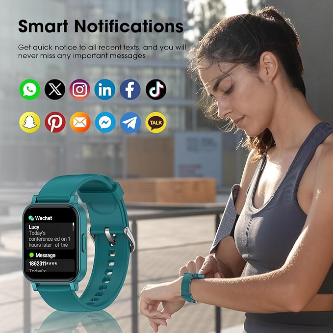 Fitness Tracker, Fitness Watch with Blood Oxygen, Heart Rate Monitor, Steps Calories Counter, Sleep Monitor, Pedometer IP68 Waterproof, Smart Watch for Android iPhones