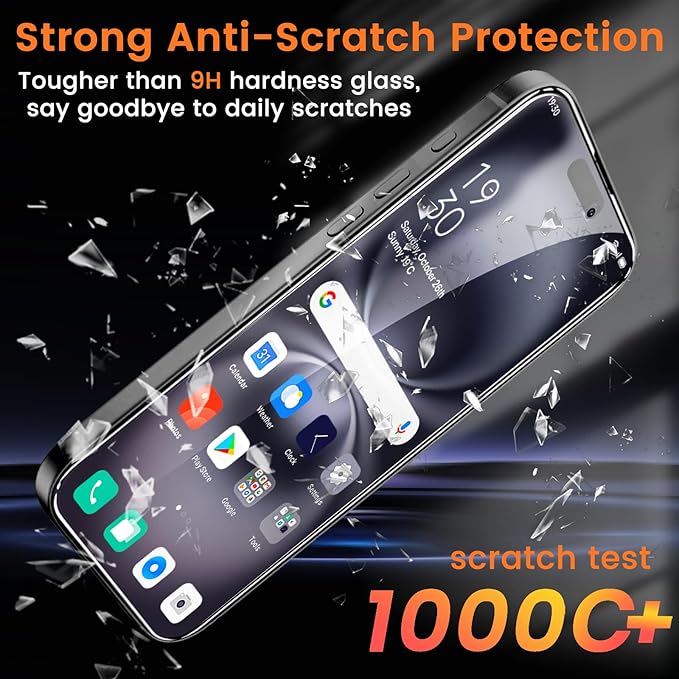 4+4 Pack Privacy Screen Protector for iPhone 16 6.1-Inch with 4 Pack Camera Lens Protector, Anti Spy Tempered Glass Film 9H Hardness Case Friendly