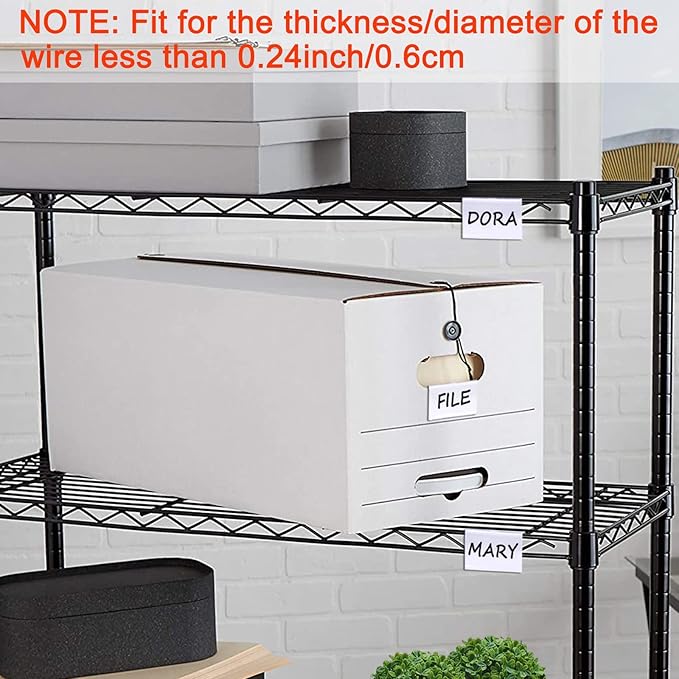 50PCS Basket Bin Labels Clip On,ChanQnTon Clear Plastic Labels for Storage Bins, Wire Shelf Price Tags,Merchandise Sign Display Holder,50PCS 6X4CM Paper Inserts Included.