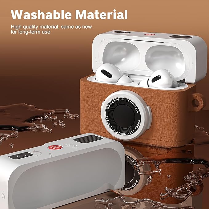 Valkit Compatible Airpods Pro 2/1 Case with Cleaner Kit, Cute 3D Camera Design, Shockproof Soft Silicone Protective Case for Airpods Pro 2nd/1st Gen