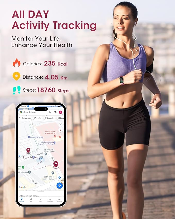 Sanorum Health Fitness Tracker for Women Men: Fitness Smart Watch for Woman with 24H Heart Rate Monitor Blood Oxygen Sleep Tracker Calorie Step 5ATM Waterproof Activity Trackers for iPhone Android