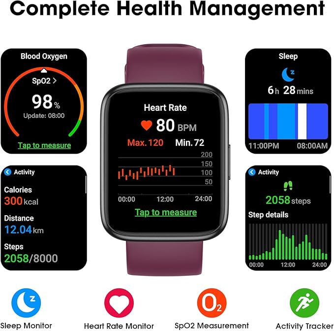 Pedometer Watch Senior Friendly No App/Phone Required, Waterproof Fitness Tracker Watch with Step Counter Calories/Sleep Tracker for Walking Running for Men Women