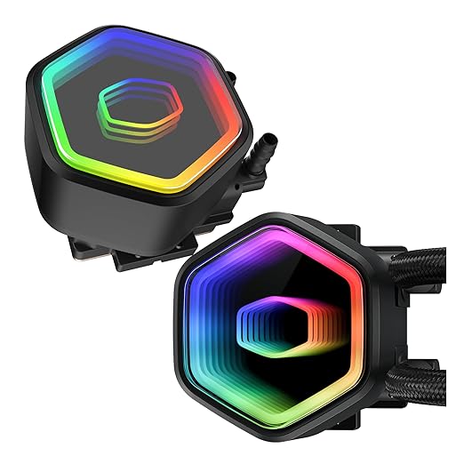 Cooler Master 240 Core II Liquid CPU AIO Cooler ??240mm Radiator, Dual ARGB PWM Fans, Infinity Mirror Dual-Chamber Pump, Quiet Cooling & Easy Installation, AMD AM5/AM4 & Intel LGA 1851/1700, Black