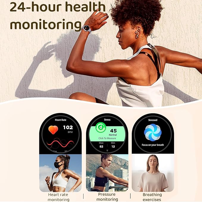 Smart Watches for Women Fitness Tracker with Heart Rate Sleep Monitor Multiple Sport Modes Calorie Step Counter for Android iOS
