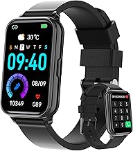 Smart Watch Fitness Tracker Make/Answer calls for Women Men with Heart Rate Blood Oxygen Sleep Monitor Sports Modes Step Calorie Counter IP68 Waterproof for Android Phones iPhone (Rectangle, Black) - Image 1