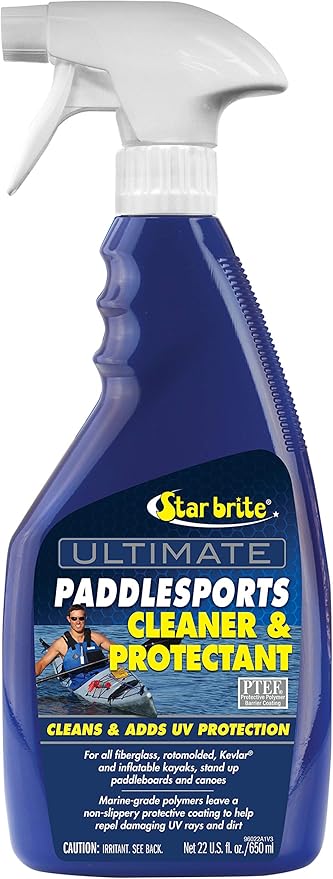 STAR BRITE Ultimate Paddlesports Cleaner & Protectant - Kayak, Canoe, Paddleboard UV Protective Spray - Fiberglass, Kevlar, Plastic Compatible - 22 OZ (096022)