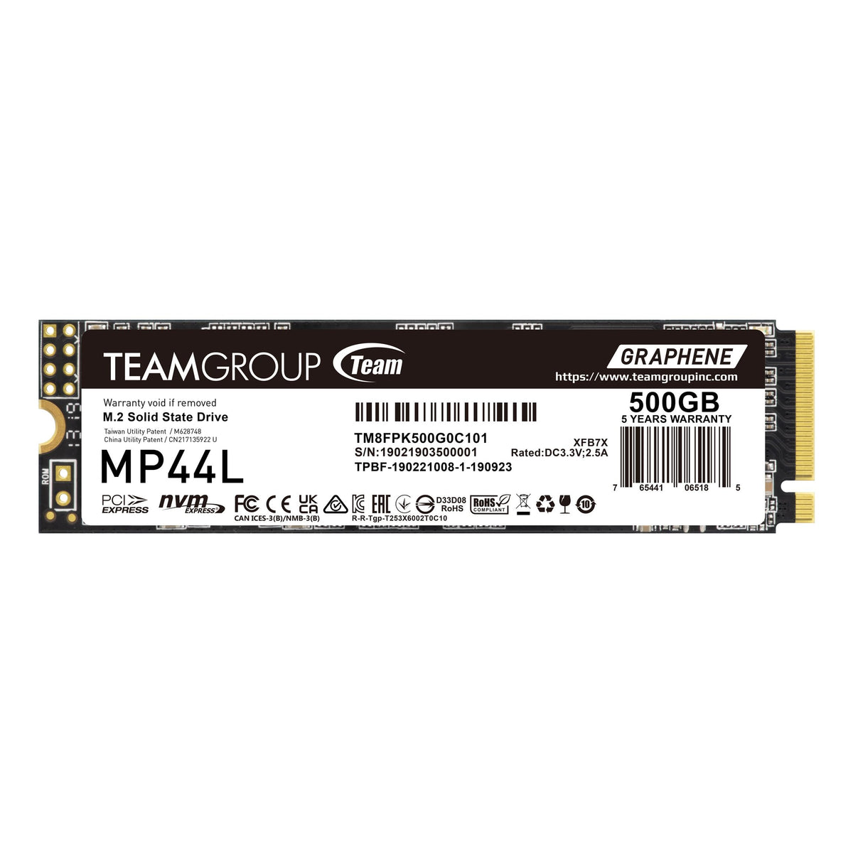 TEAMGROUP MP44L 500GB SLC Cache NVMe 1.4 PCIe Gen 4x4 M.2 2280 Laptop&Desktop SSD (R/W Speed up to 5000/2500MB/s) TM8FPK500G0C101