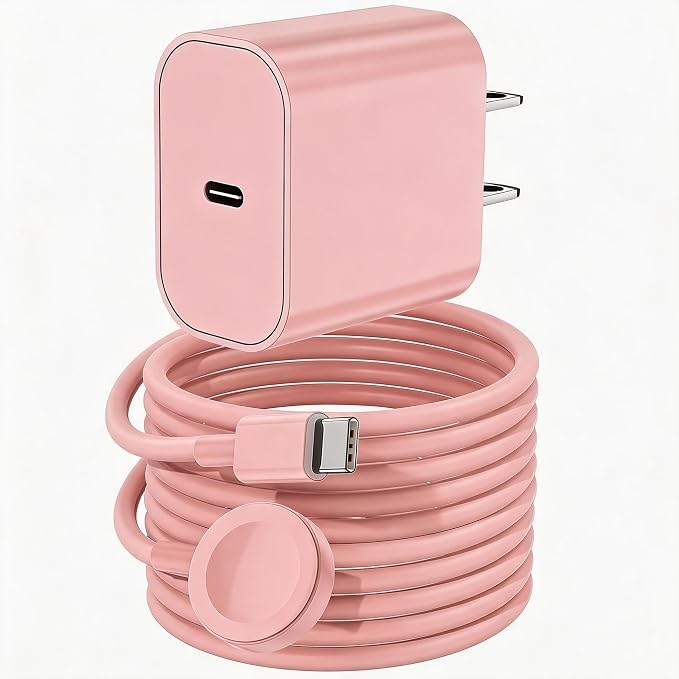 USB C Apple Watch Charger,[MFi Certified] iPhone Fast Magnetic iWatch Charger 6ft USB C Charging Cable Cord and Type C Wall Charger Block for Apple Watch Series 12/11/10/9/Ultra/8/7/SE/SE2/6/5/4/3/2
