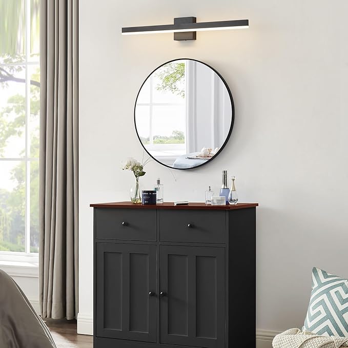 Black Bathroom Vanity Light 31.5 inch, 18W Dimmable 5CCT LED Modern Bathroom Light Fixture Over Mirror - ETL Certificated