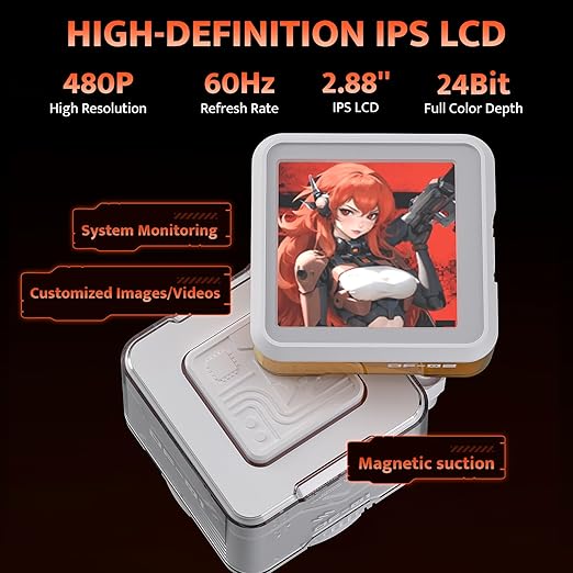 darkFlash DE360 All-in-one Liquid CPU Cooler, 2.88” LCD Screen with 480 * 480 Resolution, ARGB Sync, PWM Fans 360mm Radiator, CPU PC Aio Cooler Compatible with Intel 1851/1700, AMD AM4/AM5 (White)