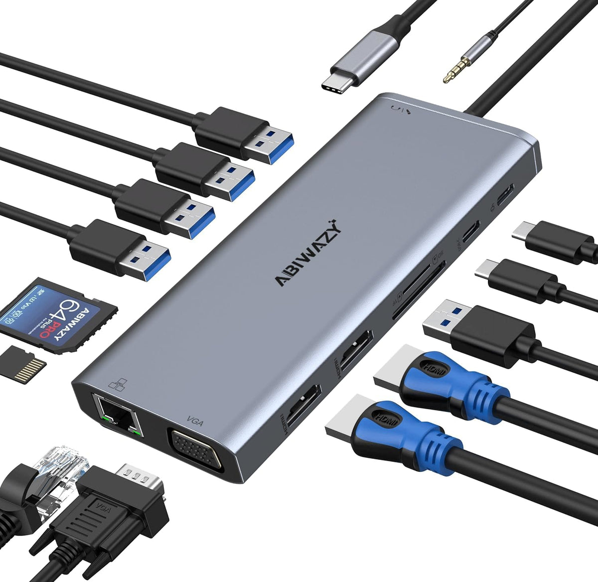 USB C Docking Station Dual Monitor Triple Display US | USB Hubs - Image 1