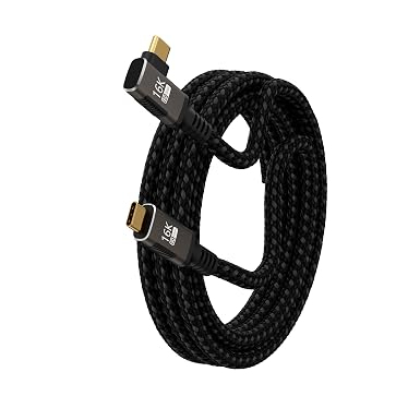 right angle USB C long Cable 10FT Compatible With Thunderbolt 5/4,Type C 240W Fast Charging,USBC 16K@60Hz/8K@120Hz HD Video Output for Display,90 degree USB 5/4 Cable 80Gbps Data Transfer for SSD/Dock