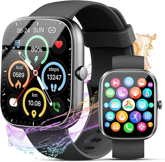 Smart Watch for Men Women, 1.91"Smartwatch with Answer/Make Call, Fitness Tracker with 100+ Sport Modes, Watches IP68 Waterproof/Heart Rate/Sleep Monitor/Pedometer, Activity Tracker for Android iOS
