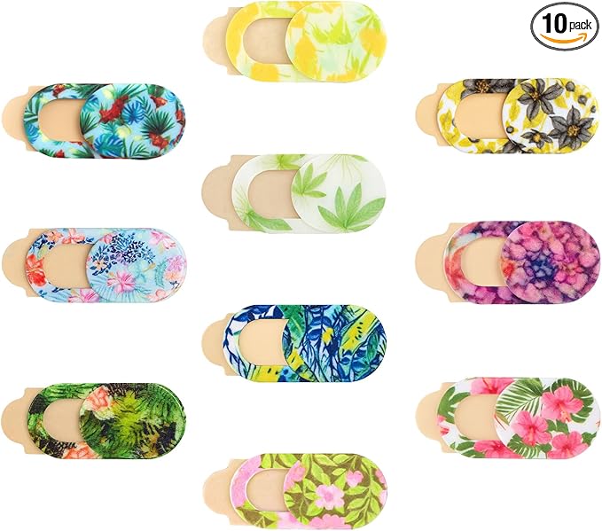 10-Pack Laptop Camera Cover Slide Cute – Ultra Thin Floral Webcam Cover for iPhone, iPad, MacBook, Laptop, PC & Tablet – Privacy Protection Slider