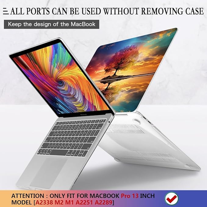 CISSOOK Compatible with MacBook Pro 13 inch Case 2025-2020 Release Model M2 M1 A2338 A2251 A2289, Protective Plastic Hard Shell Case Cover for MacBook Pro 13-inch with Touch Bar, Tree Landscape
