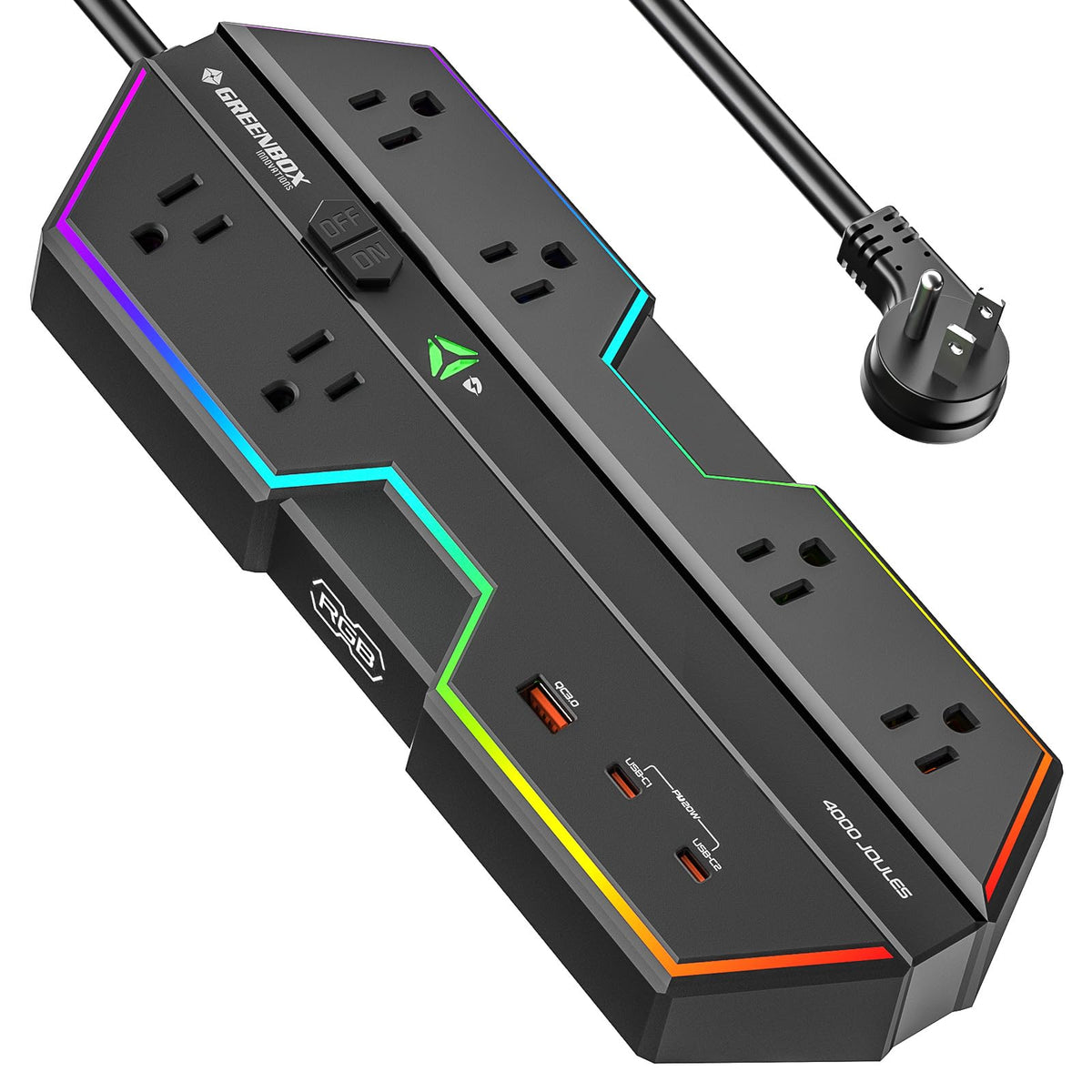 4000J Gaming Surge Protector Power Strip with USB Ports