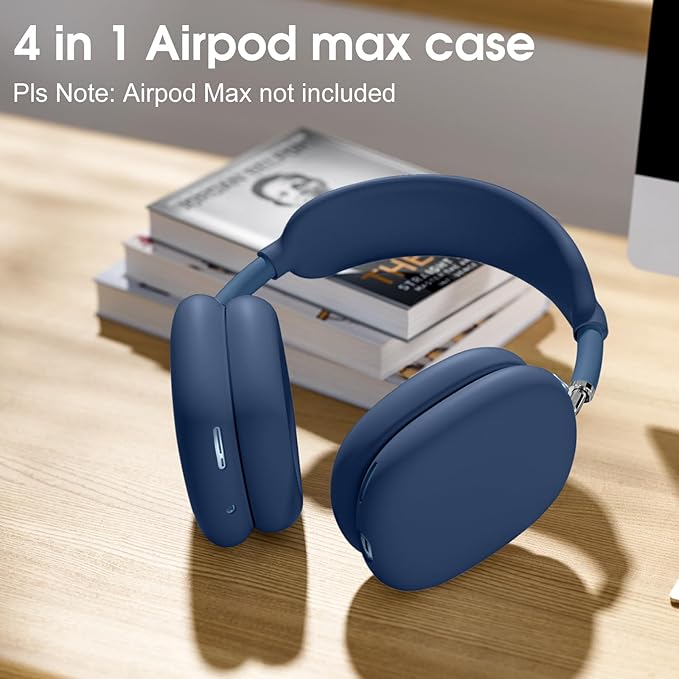 Lerobo Case Cover for AirPods Max Headphones, Anti-Scratch Ear Pad Case Cover/Ear Cups Cover/Headband Cover, Soft Silicone Skin Protector for Apple AirPods Max 2024/2020 Accessories(DarkBlue)