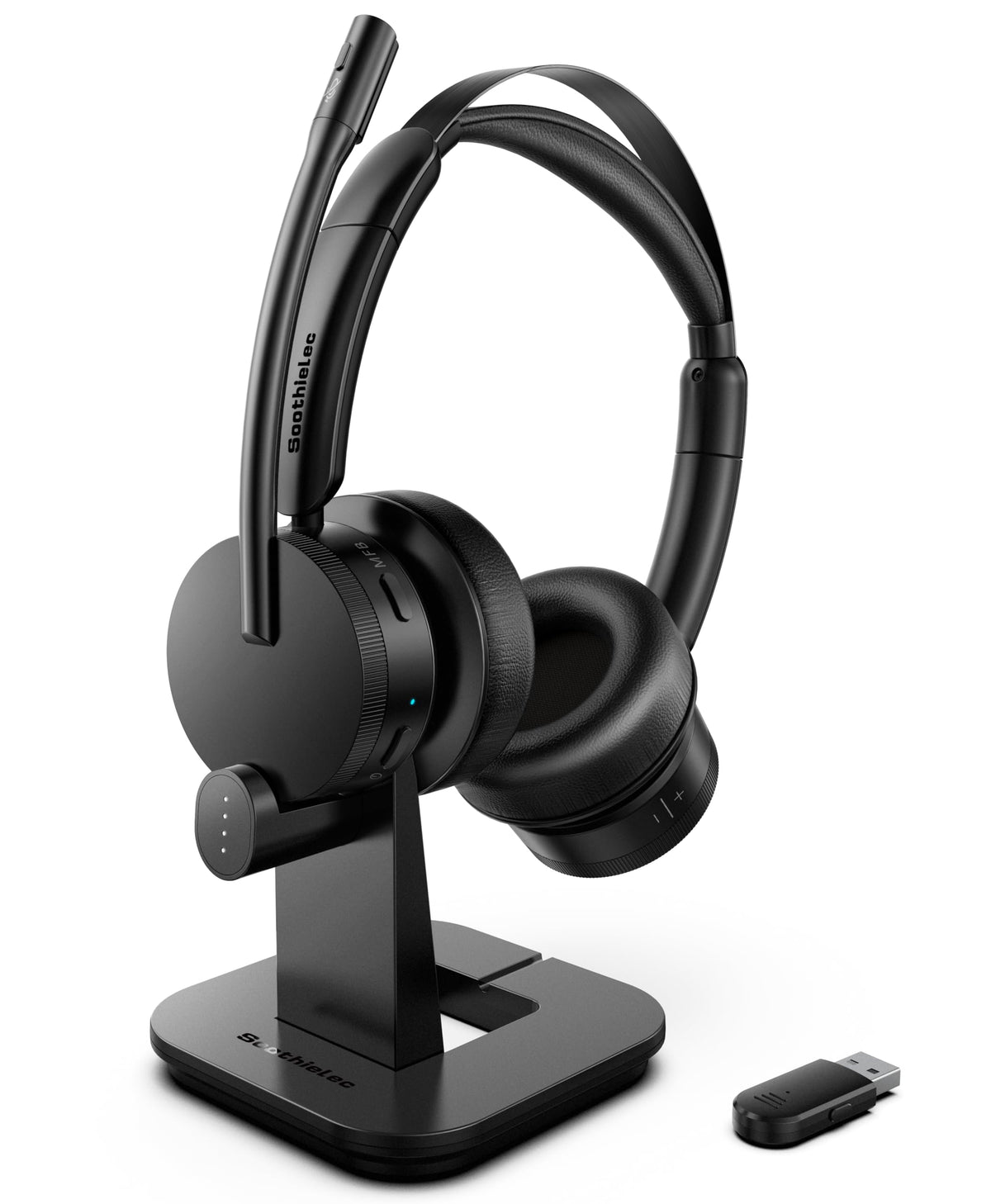 Wireless Headset with Mic for Work, Bluetooth Headset with Noise Cancelling