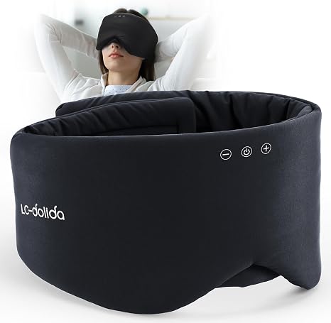 Luxury Bluetooth 5.4 Sleep Mask for Adults - Ice Fiber Cooling & HD Sound, 100% Light Blocking Adjustable Eye Cover for Travel & Side Sleepers - Soft Sleep Headphones with 10H Playtime - Image 5