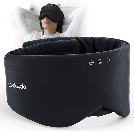 Luxury Bluetooth 5.4 Sleep Mask for Adults - Ice Fiber Cooling & HD Sound, 100% Light Blocking Adjustable Eye Cover for Travel & Side Sleepers - Soft Sleep Headphones with 10H Playtime - Image 7