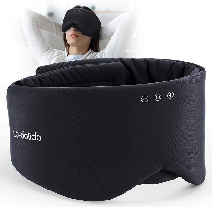 Luxury Bluetooth 5.4 Sleep Mask for Adults - Ice Fiber Cooling & HD Sound, 100% Light Blocking Adjustable Eye Cover for Travel & Side Sleepers - Soft Sleep Headphones with 10H Playtime - Image 8