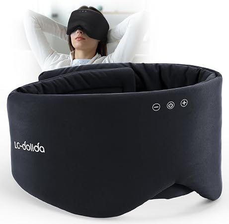 Luxury Bluetooth 5.4 Sleep Mask for Adults - Ice Fiber Cooling & HD Sound, 100% Light Blocking Adjustable Eye Cover for Travel & Side Sleepers - Soft Sleep Headphones with 10H Playtime - Image 3
