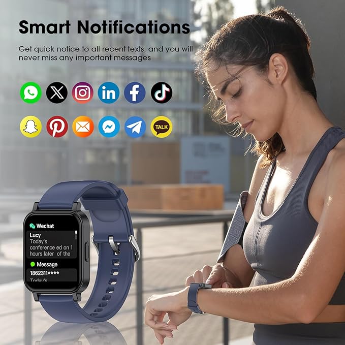 Fitness Tracker, Fitness Watch with Blood Oxygen, Heart Rate Monitor, Steps Calories Counter, Sleep Monitor, Pedometer IP68 Waterproof, Smart Watch for Android iPhones