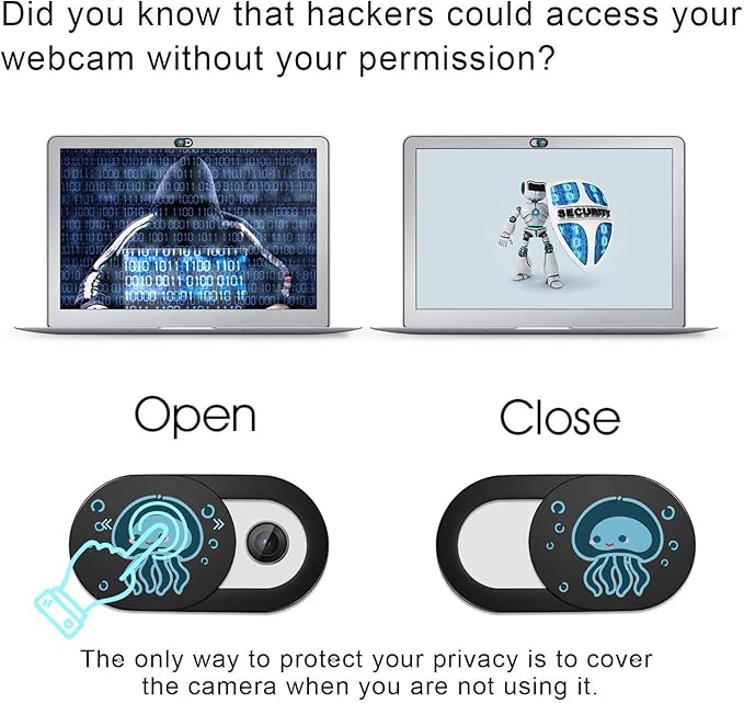 SIREG Webcam Cover Ultra Thin - Web Camera Cover fits Laptop,Tablet,PC,Computer, Smartphone, Protect Your Privacy and Security,Strong Adhesive (Jellyfish B- 3 Pack)