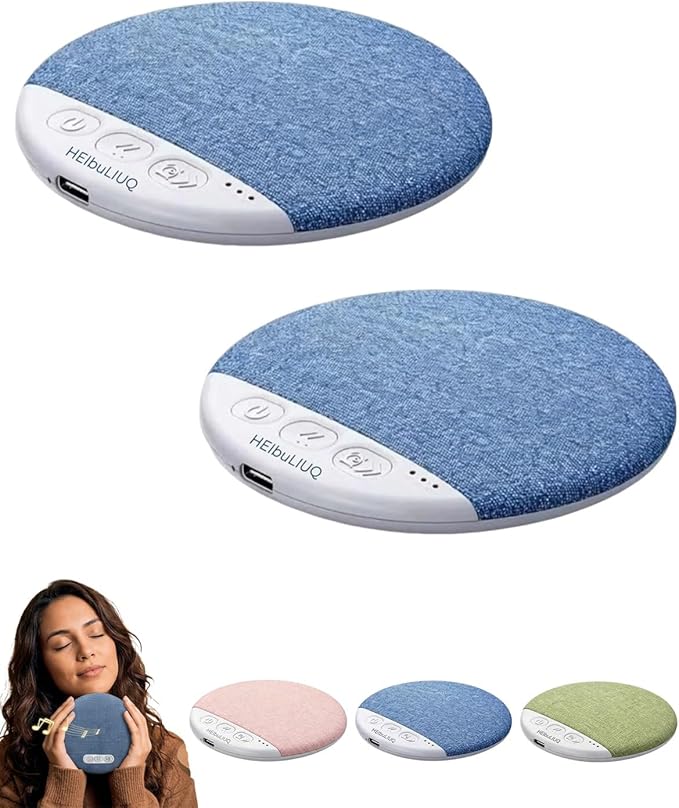 Bone Conduction Pillow Speaker, Bluetooth Under Headrest Sound Box with Timer, Ultra Thin Private Audio Machine for Sleeping, Wireless Bedside Music Aid, Portable Night Rest Gadget(2pcs#A)