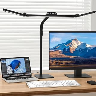 LED Desk Lamp for Home Office with Base, 28.2" Adjustable Gooseneck Swing Arm Ultra Bright Desk Light, Dimmable Architect Table lamp for Desktop Computer Light, Reading, Study, Workbench - Image 1