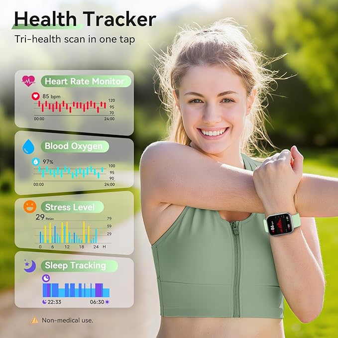 Smart Watches for Women Men (Android/iPhones), 120+ Sport Modes Fitness Tracker Watch with SpO2/Heart Rate Monitor, Steps/Sleep Tracker, 1.85" HD Smart Watch with Bluetooth Calls/Messages