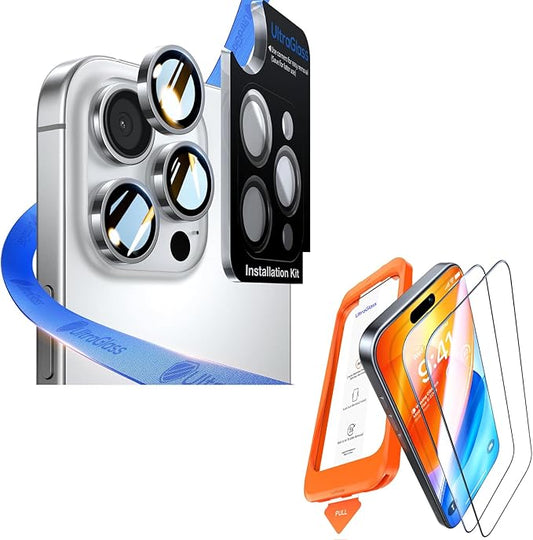 UltraGlass for iPhone 16 Pro (Screen Protector+ Camera Protector) White Titanium