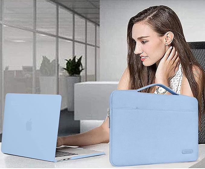 MOSISO Compatible with MacBook Air 13 inch Case M5 2026 M4 2025 M3 M2 2024-2022 A3449 A3240 A3113 A2681,Hard Shell&Sleeve Bag&Keyboard Skin&Webcam Cover&ScreenFilm for MacBook Air 13.6, Air Blue