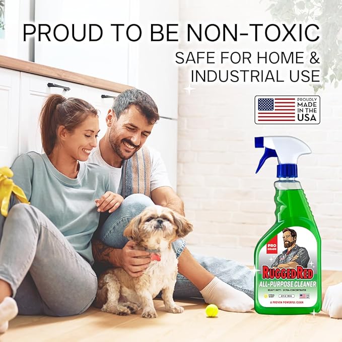Industrial-Strength All-Purpose Cleaning Spray, Heavy-Duty Cleaner for Kitchen & Home, Multi-Surface Deep Cleaner, Made in the USA, Citrus Scent, 32oz (2 Bottles)