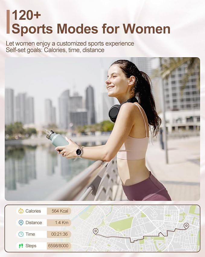 Smart Watches for Women(Make/Answer Call) with Diamond:1.3" Fitness Tracker Watch for HR/Blood Pressure/SpO2/Sleep Monitor,Digital Running Watches for Women Android/iOS, 2 Straps