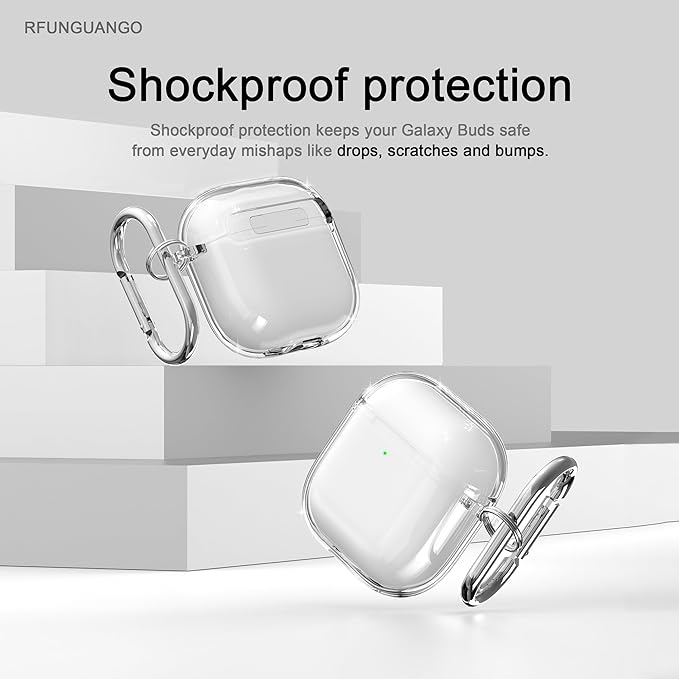 RFUNGUANGO AirPods 4 Case Clear, Soft TPU Transparent with Cleaning Kit & Keychain, Compatible with Magsafe, Compatible Apple AirPods 4 (2025) Generation Protective Case, White