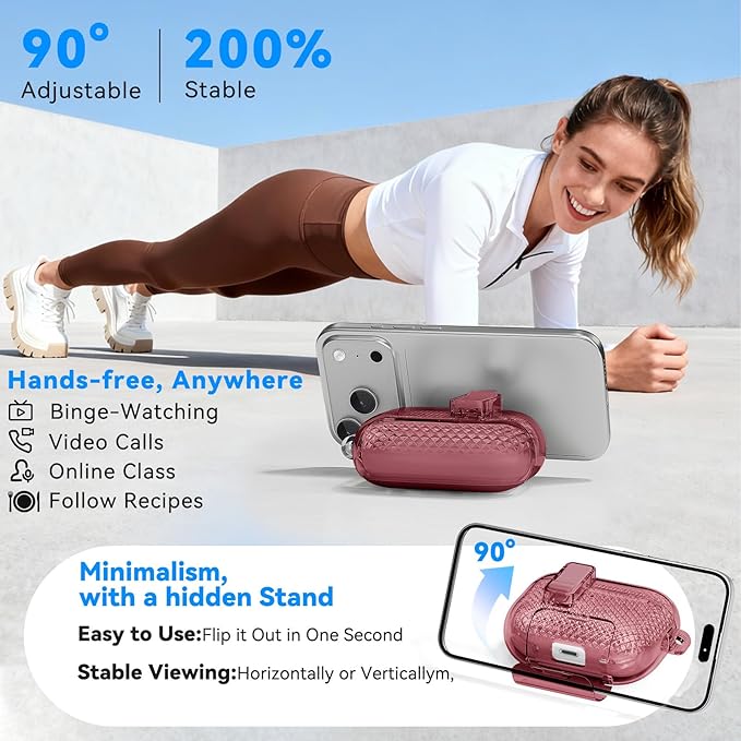 for AirPods Pro 3 Case with Phone Stand & Secure Lock, Auto-Open Clear Case Cover Compatible with Apple AirPods Pro 3rd Generation with Cleaning Kit & Keychain
