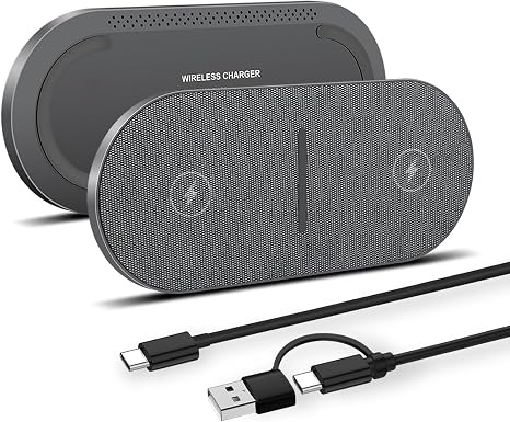 2 in 1 Wireless Charger,50W Double Wireless Charging Station for iPhone