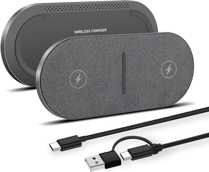 2 in 1 Wireless Charger,50W Double Wireless Charging Station for iPhone