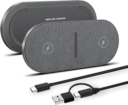 2 in 1 Wireless Charger,50W Double Wireless Charging Station for iPhone